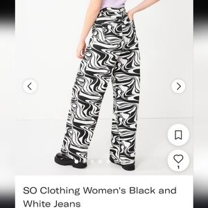 Retro Wide Leg Denim Black & White SOHO Swirl Denims 9/29 or 3/26